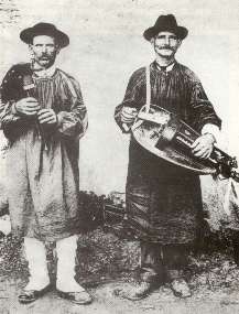 Muzikanten uit de Berry, Frankrijk, begin 20e eeuw